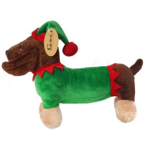 Ozdoba bożonarodzeniowa świąteczny PIESEK 30 cm brązowy