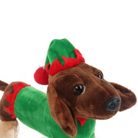 Ozdoba bożonarodzeniowa świąteczny PIESEK 30 cm brązowy