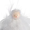 Ozdoba bożonarodzeniowa zawieszka ANIOLEK Z PIÓRKAMI 10 cm BIAŁY