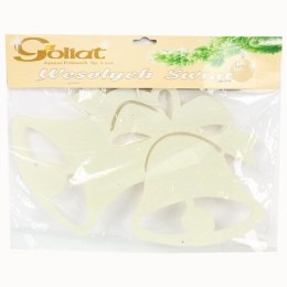 Ozdoba bożonarodzeniowa zawieszka filcowa DZWONY 30 cm KREMOWA