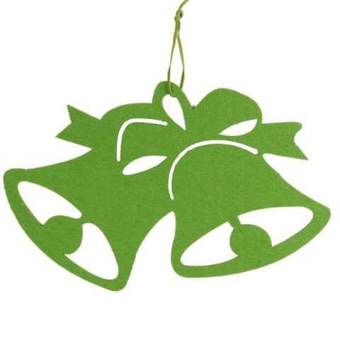 Ozdoba bożonarodzeniowa zawieszka filcowa DZWONY 30 cm ZIELONA