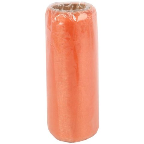 Pomarańczowa Organza do Dekoracji Florystycznych i Świątecznych, 12 cm x 9 m