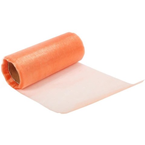 Pomarańczowa Organza do Dekoracji Florystycznych i Świątecznych, 12 cm x 9 m