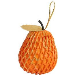 Pomarańczowa Ozdoba Bożonarodzeniowa w Kształcie Gruszki 8 cm