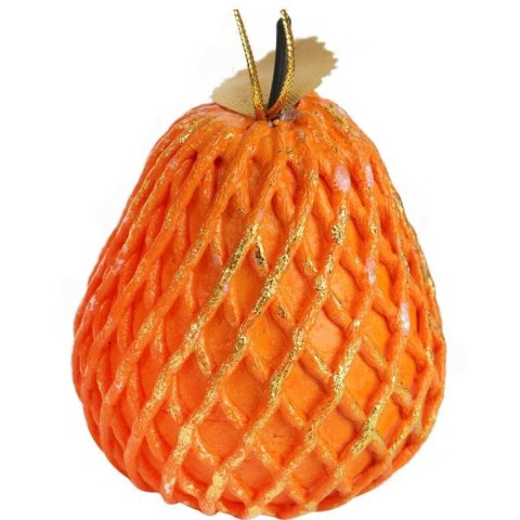 Pomarańczowa Ozdoba Bożonarodzeniowa w Kształcie Gruszki 8 cm