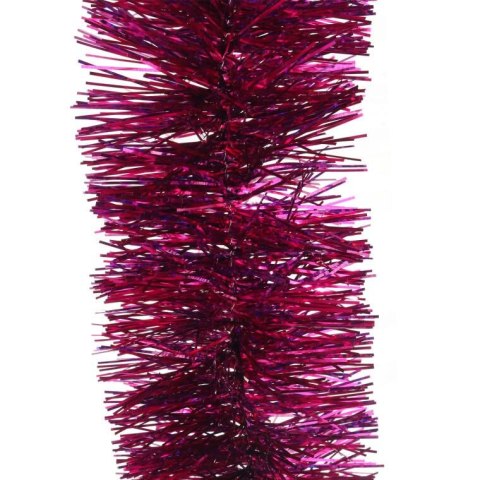 Różowy fluo łańcuch choinkowy z folii metalizowanej, szerokość 7 cm, długość 2 m
