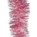 Różowy łańcuch choinkowy z folii metalizowanej, średnica 7 cm, długość 2 m