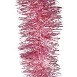 Różowy łańcuch choinkowy z folii metalizowanej, średnica 7 cm, długość 2 m