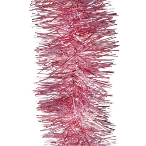 Różowy łańcuch choinkowy z folii metalizowanej, średnica 7 cm, długość 2 m