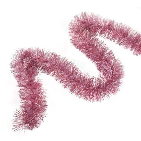 Różowy łańcuch choinkowy z folii metalizowanej, średnica 7 cm, długość 2 m