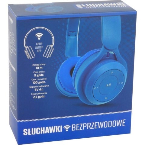 SŁUCHAWKI BEZPRZEWODOWE SKŁADANE NAUSZNE KOLOR CZARNY