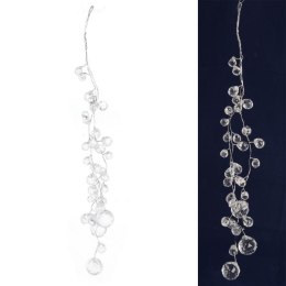 SREBRNA ZAWIESZKA DEKORACYJNA Z KRYSZTAŁKAMI 30 CM