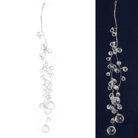 SREBRNA ZAWIESZKA DEKORACYJNA Z KRYSZTAŁKAMI 30 CM