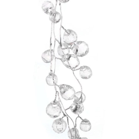 SREBRNA ZAWIESZKA DEKORACYJNA Z KRYSZTAŁKAMI 30 CM