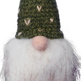 Skrzat Bożonarodzeniowy z Zieloną Czapą i Brodą - Dekoracja Świąteczna 20 cm