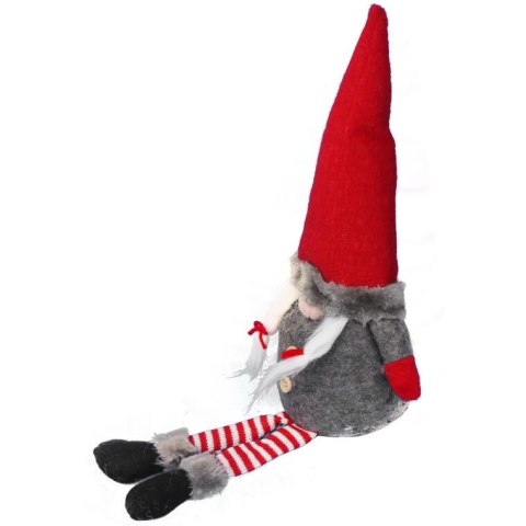 Skrzat Bożonarodzeniowy z Zwisającymi Nogami 38/55 cm - Dekoracja Świąteczna Czerwona