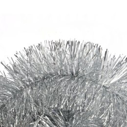 Srebrny Łańcuch Choinkowy Gęsty 10cm x 3m Goliat Premium