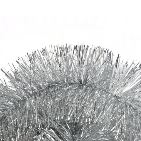 Srebrny Łańcuch Choinkowy Gęsty 10cm x 3m Goliat Premium