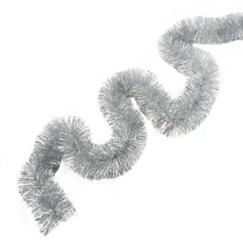 Srebrny Łańcuch Choinkowy Gęsty 10cm x 3m Goliat Premium