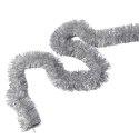 Srebrny Łańcuch Choinkowy z Folii Metalizowanej, fi 7 cm, 2 m - GOLIAT PIŁA POLSKA