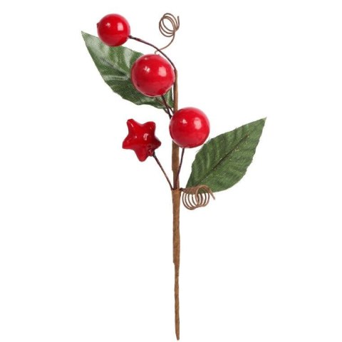 Świąteczna Dekoracja Jarzębina Pik 18 cm Zielono-Czerwona