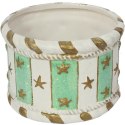 Świąteczna osłonka z ceramiki TURKUSOWA GWIAZDKI 8 cm
