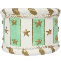 Świąteczna osłonka z ceramiki TURKUSOWA GWIAZDKI 8 cm