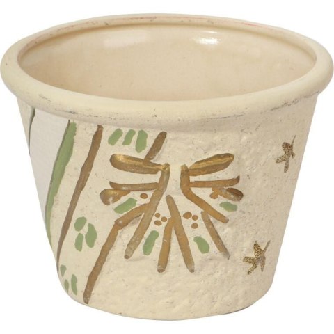 Świąteczna osłonka z ceramiki kremowa KOKARDKI 9 cm