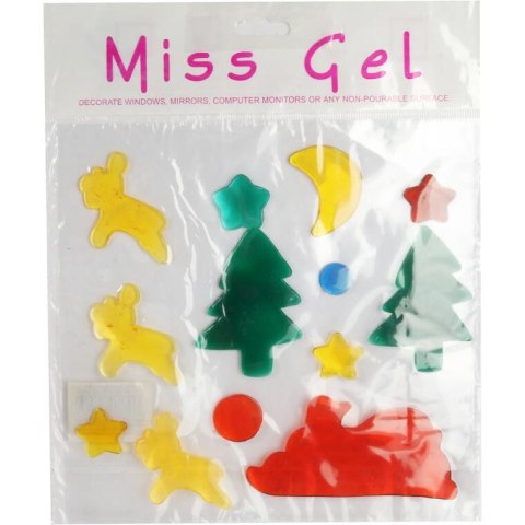 Świąteczne Naklejki Żelowe na Okna z Choinkami 20 cm - Samoprzylepne i Bezpieczne dla Dzieci