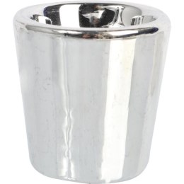 Świecznik ceramiczny na świeczkę tealight srebrny 6 cm
