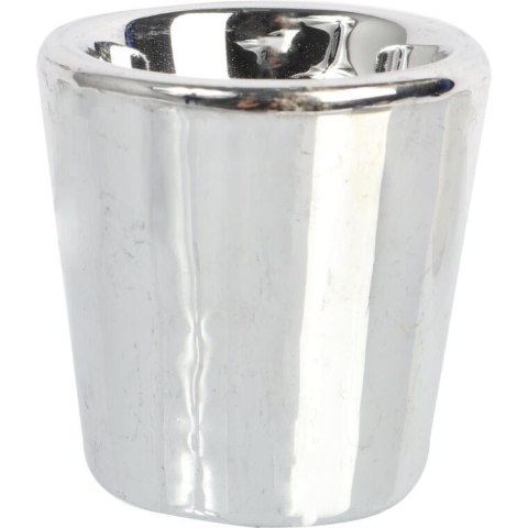 Świecznik ceramiczny na świeczkę tealight srebrny 6 cm