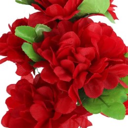 Sztuczny bukiet 5 czerwonych chryzantem 36 cm - dekoracja na Wszystkich Świętych