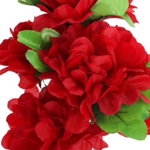 Sztuczny bukiet 5 czerwonych chryzantem 36 cm - dekoracja na Wszystkich Świętych