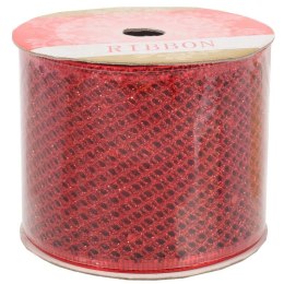 Wstążka dekoracyjna 10 m na szpuli czerwona