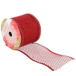 Wstążka dekoracyjna 10 m na szpuli czerwona