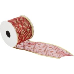 Wstążka dekoracyjna 6.5 cm na szpuli bordowa