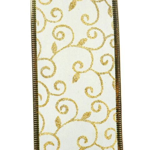 Wstążka dekoracyjna 6.5 cm na szpuli jasno zielona