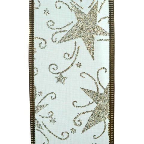 Wstążka dekoracyjna 6.5 cm na szpuli zielona