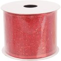Wstążka dekoracyjna 7 cm na szpuli czerwona
