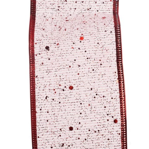 Wstążka dekoracyjna 7 cm na szpuli czerwona