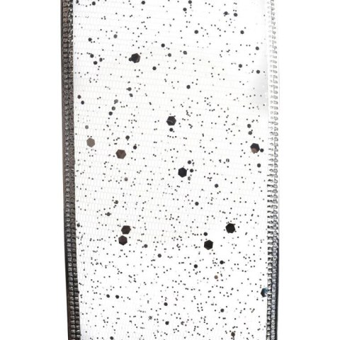 Wstążka dekoracyjna 7 cm na szpuli srebrna