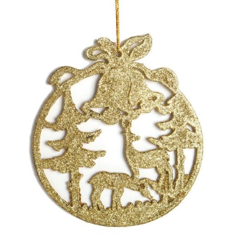 ZAWIESZKA DEKORACYJNA BROKATOWA 10 CM ZŁOTA