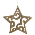 ZAWIESZKA DEKORACYJNA GWIAZDA AŻUROWA BROKATOWA 11 CM