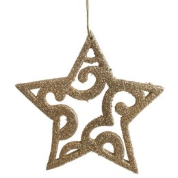 ZAWIESZKA DEKORACYJNA GWIAZDA AŻUROWA BROKATOWA 11 CM