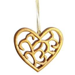 ZAWIESZKA DEKORACYJNA SERCE AŻUROWE 10 CM