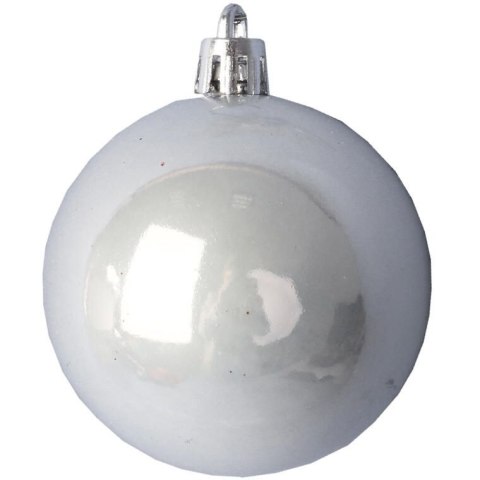 ZESTAW 10 BOMBEK PLASTIKOWYCH 6 CM SREBRNE