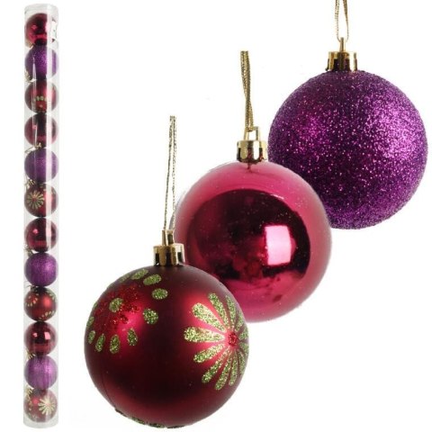 ZESTAW 12 BOMBEK PLASTIKOWYCCH 6 CM FIOLETOWE