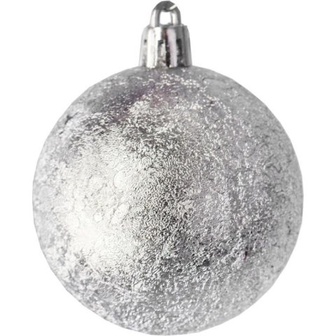 ZESTAW 8 BOMBEK PLASTIKOWYCH 6 CM SREBRNE