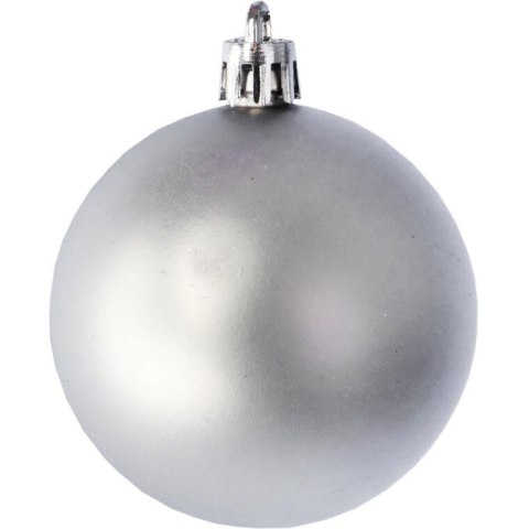 ZESTAW 8 BOMBEK PLASTIKOWYCH 6 CM SREBRNE