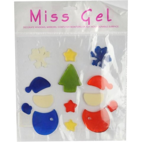 Żelowe Naklejki Świąteczne z Mikołajem na Okno - Samoprzylepne, Bezpieczne Dla Dzieci, Wielkość 20cm